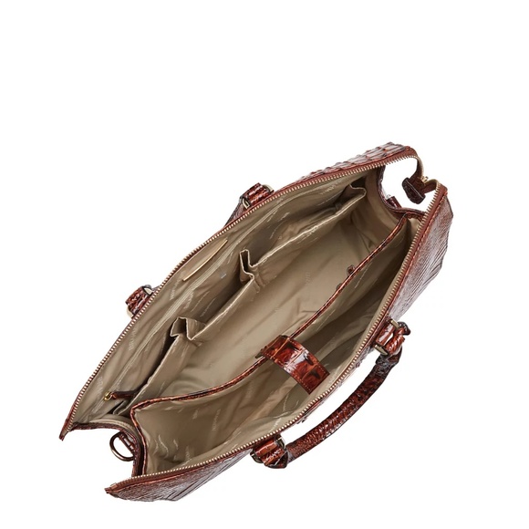 Brahmin Large Leather Business Tote in Pecan (Brown) - Picture 2 of 6